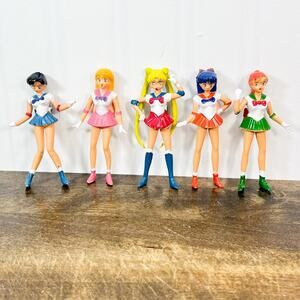 VTG Sailor Moon Action Figures Doll Toy Plastic 3" Mercury Mars Venus LOT of 5
